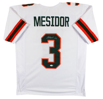 Miami Akheem Mesidor Authentic Signed White Pro Style Jersey JSA Witness