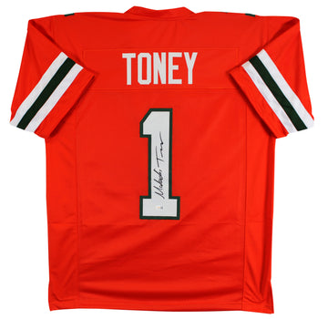Miami Malachi Toney Authentic Signed Orange Pro Style Jersey JSA Witness