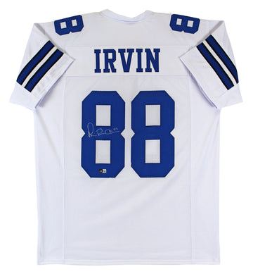 Michael Irvin Authentic Signed White Pro Style Jersey BAS Witnessed 2