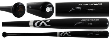 Rays Junior Caminero Signed Black Rawlings Adirondack Baseball Bat BAS #BX68770