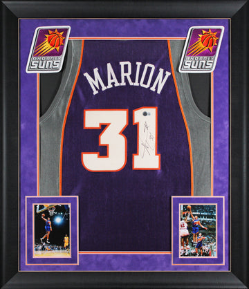 Suns Shawn Marion Authentic Signed Purple Nike Framed Jersey BAS #BW88732