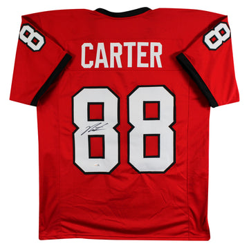 Georgia Jalen Carter Authentic Signed Red Pro Style Jersey JSA Witness