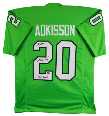 Kevin Adkisson Kevin Von Erich "2x Insc" Signed Green Pro Style Jersey BAS Wit