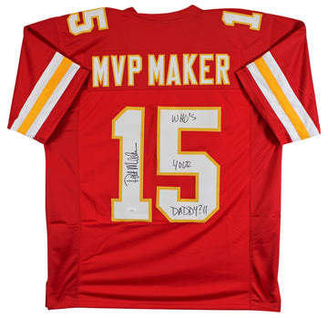 Pat Mahomes Sr. "Who's Your Daddy?" Signed Red Pro Style Jersey JSA Witness