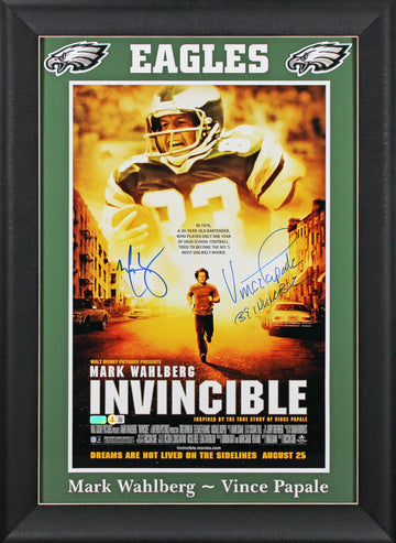 Mark Wahlberg & Vince Papale Invincible Authentic Signed 16x24 Framed Poster BAS