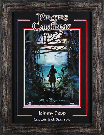 Johnny Depp Pirates Of The Caribbean Signed 11x14 Framed Photo BAS #BF11133