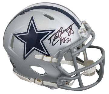 Cowboys Drew Pearson "HOF 21" Authentic Signed Speed Mini Helmet JSA