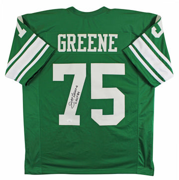North Texas Joe Greene "CHOF 84" Authentic Signed Green Pro Style Jersey BAS Wit