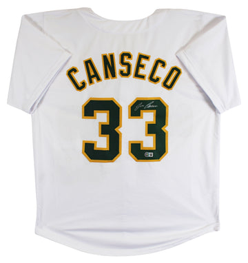 Jose Canseco Authentic Signed White Pro Style Jersey Autographed BAS Witnessed