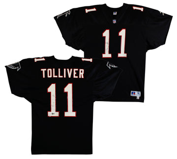 Falcons Billy Joe Tolliver Signed Twice Black Russell Athletic Jersey BAS