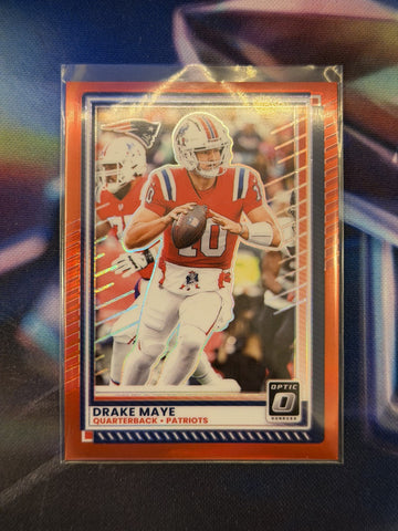 2025 NFL Panini Donruss Optic - Drake Maye Red Prizm Limited to /149 - Patriots - Raw Ungraded Card