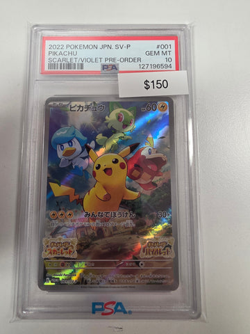 Pokemon Japanese Pikachu Pre-order promo 001/sv-p PSA 10