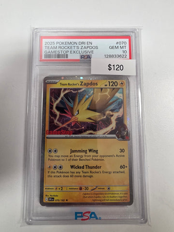 Pokemon GameStop stamp Zapdos 070/182 PSA 10