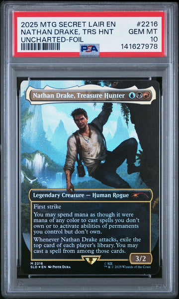 2025 Magic the Gathering Secret Lair #2216 Nathan Drake Uncharted Foil - PSA Graded Card