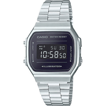 Casio A168WEM-1 Vintage Stainless Steel Digital Watch
