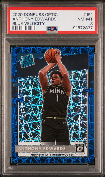 2020 Panini Donruss Optic - #151 - Anthony Edwards - Blue Velocity Rated Rookie - PSA Graded Card